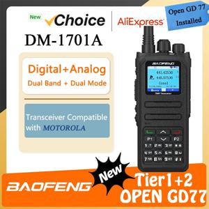 DMR 라디오 DM-1701A Baofeng 워키 토키 오픈 GD77 듀얼 모드 아날로그 및 디지털 Tier1 Tier2 듀얼 타임 슬롯 장거리 햄 라디오