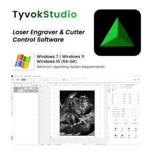모든 브랜드의 레이저 조각기 커터 컨트롤러와 호환되는 TyvokStudio 제어 소프트웨어는 Wind 7/11 Wind 10(64비트)을 지원합니다.