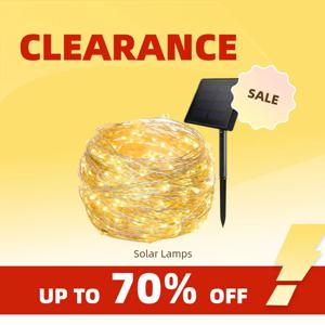 클리어런스_100 LED 태양광 요정 방수 구리선 스트링 라이트 크리스마스 파티 가랜드 태양광 램프 야외 정원용