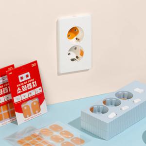 콘센트소화패치 붙이는소화기 멀티탭 소화테이프 화재 방지 예방 일자형 스티커 12p