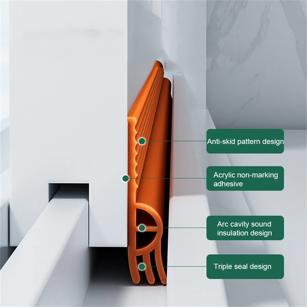 유연한 실링 스트립 테이프 TPE 슬라이딩 창문 실링 스트립 자가 접착식 3중 방음, 바람 및 추위 저항