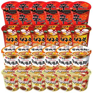 컵라면 소컵 세트(농심신라면6개+너구리얼큰한맛6개+안성탕면6개+짜파게티범벅6개)