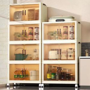 3/4/5 바퀴가 달린 다층 접이식 플라스틱 보관함 의류 보관 캐비닛 도서 및 주방 용품 보관 조직