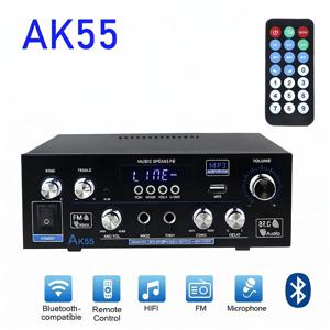 AK55 HiFi 디지털 앰프 채널 2.0 Bluetooth 서라운드 사운드 AMP 최대 전력 90Wx2 스피커 가정용 자동차 BT 5.0 오디오 AMP