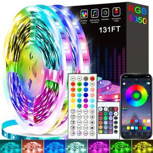 40M/131Ft LED 스트립 조명 APP 제어 색상 변경 RGB Led 조명 유연한 램프 테이프 룸 장식 TV 백라이트 다이오드