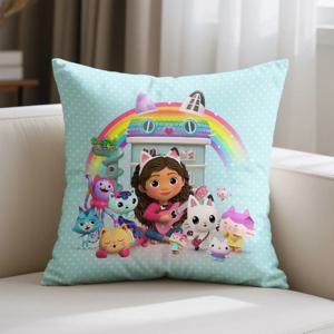 거실 침실 머리판 등받이 장식 보호 쿠션 스퀘어 쿠션 낮잠 시간 베개 케이스 인쇄 Gabbys Dollhouse