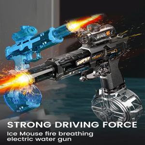 새로운 LED 전동 물총, 성인용 강력 분사 자동 물총, 여름 야외 해변 장난감, 남자아이 선물