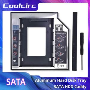쿨서클 플라스틱 알루미늄 범용 9.5/12.7mm SATA 3.0 2세대 HDD 캐디 2.5인치 SSD CD DVD HDD 케이스 인클로저 CD-ROM ODD Optibay