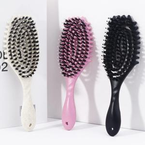 강모 중공 아크 모양의 빗 1개 - 건식 및 습식 모두에 적합, 정전기 방지 스타일링 브러시, 실제 머리 가발용 특별