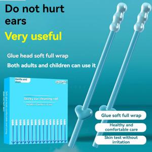24개입/박스 실리콘 귀지 제거기 일회용 접착식 귀이개 끈끈이 귀이개 S/L 재사용 가능 귀 청소기 어린이 및 성인용