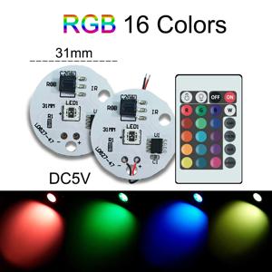 3W 5V 저전압 LED 조명 플레이트 컬러 RGB 램프 보드 컬러풀 그라데이션 소스 IR 24키 무선 리모컨 스위치 온/오프 제어