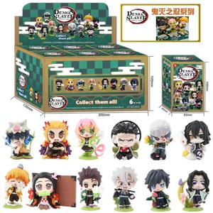 귀멸의 칼날 카마도 탄지로 네즈코 애니메이션 만화 피규어 블라인드 박스 창의적인 맞춤형 조각상 모델 장식품 서프라이즈 선물 박스