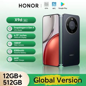 글로벌 버전 HONOR X9d 12GB+256GB/512GB 6.79인치 120Hz 화면 스냅드래곤 6 Gen 4 108MP AI 카메라 8300mAh 66W 슈퍼 충전