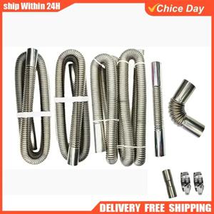 60cm-300cm 에어 디젤 주차 히터 스테인리스 스틸 배기 파이프 튜브 가스 배출 호스 커넥터 자동차 트럭 밴