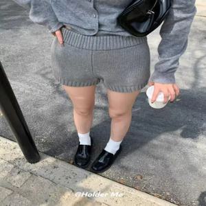 2026 가을 겨울 신상 디자인 니트 반바지 여성용 다용도 니트 반바지 루즈 와이드 레그 캐주얼 미니 반바지 여성용