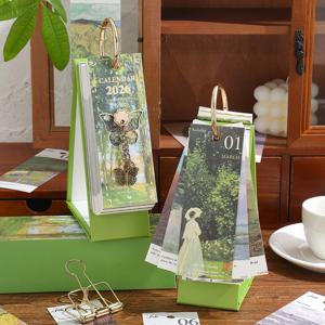 2026 영감을 주는 일일 달력 그림 책상 달력 금색 링 제본 디자인 사무실 책상 장식 생일 일정 관리용