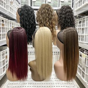 카네칼론 20인치 스무스 내열성 드로우 스트링 헤어피스 워터 웨이브 아프로 컬리 합성 드로우 스트링 헤어 포니테일 익스텐션