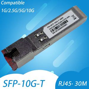 10GBase-T SFP+ - RJ-45 트랜시버, 2.5G 5Gbe SFP+ 구리 이더넷 CAT6a 모듈, 최대 30미터, Cisco SFP-10G-T용, Mikrotik