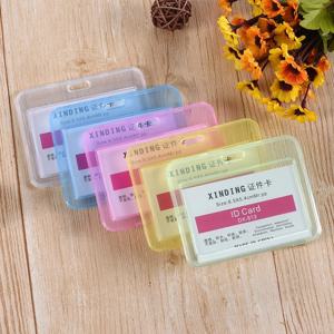 투명 ID 홀더 배지 카드 신용 은행 곰 보호 커버 버스 보호 키 체인 비즈니스 용품 자격 증명 홀더