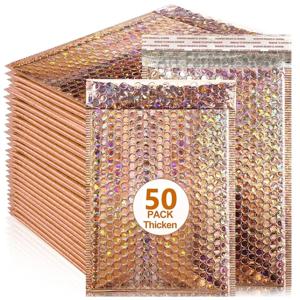 50 Pcs 버블 봉투 보내기 패키지 홀로그램 배송 포장 레이저 소규모 비즈니스 용품 포장 가방 배달 가방