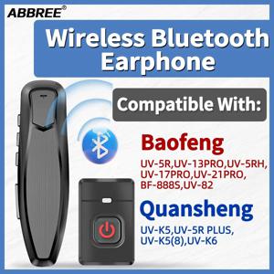ABBREE 무선 헤드셋 Bluetooth PTT 핸즈프리 이어폰, Baofeng UV 5R 82 21 13 17 888S Quansheng UV K5 (8) 5R Plus K6