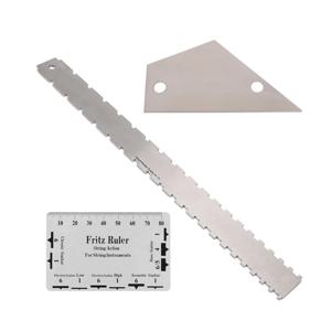 3pcs 기타 목 노치 직선 가장자리 눈금자 Luthiers 도구 문자열 액션 게이지 높이 눈금자 기타 프렛 레벨링 가이드