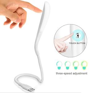 미니 휴대용 USB LED 라이트 터치 센서 조명 Dimmable 조정 가능한 밝은 테이블 책상 램프 보조베터리 PC 노트북 노트북