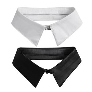 패션 클래식 블랙/화이트 칼라 여성 성인 분리형 옷깃 셔츠 가짜 칼라 거짓 블라우스 Neckwear 의류 액세서리