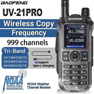 바오펑 UV-21 PRO 무전기 장거리 무선 복사 주파수 타입-C 충전기 트라이 밴드 강력 방수 V2 양방향 라디오
