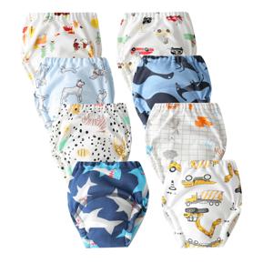 8개/6개 남아용 배변 훈련 팬츠 통기성 흡수성 훈련용 속옷 편안한 팬츠 배변 훈련용 변기 팬츠