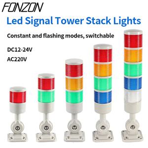 Led 신호 타워 스택 조명 CNC 기계 DC12-24V AC220V 꾸준한 깜박이는 빛 산업용 신호 경고등 부저