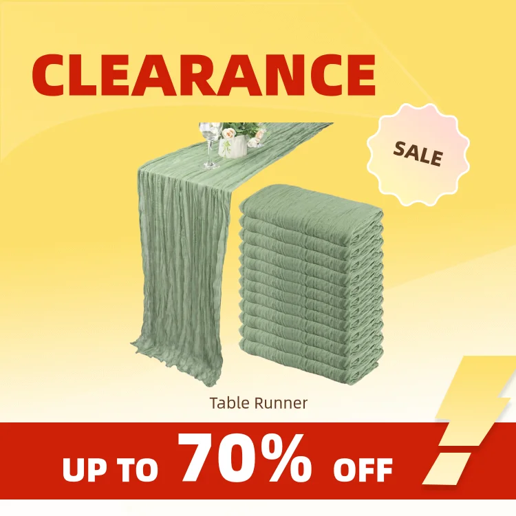 Clearance_10Pcs 치즈 천 테이블 러너 Boho 거즈 테이블 러너 40x270cm 웨딩 신부 샤워 출생을위한 로맨틱 테이블 러너
