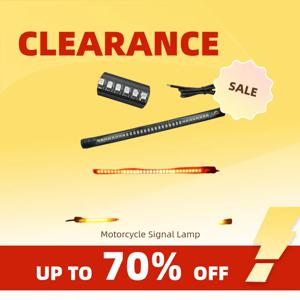 클리어런스_8인치 오토바이 LED 테일 라이트 스트립 48 LED 레드 브레이크 테일 라이트 스톱 테일 라이트 앰버 방향지시등 다기능