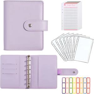 미니 머니 정리함, 현금 채우기 봉투 시스템, 포켓, 시트 및 스티커가 있는 플래너 바인더, A7 예산바인더 세트