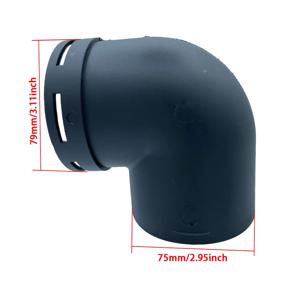 따뜻한 공기 덕트 파이프 엘보 콘센트 커넥터, 주차 히터, 자동차 트럭 VAN 캠핑카용, 블랙 플라스틱 교체 액세서리, 75mm