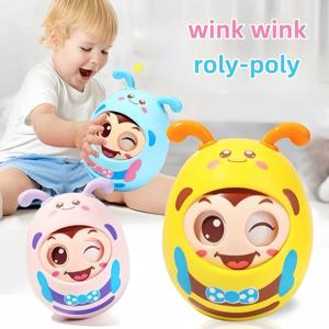 1PCS Roly Poly 아기 장난감 6 ~ 12 개월, Tummy Time Rocking 장난감, 아기 소년 소녀 선물을위한 꿀벌 텀블러 흔들 장난감