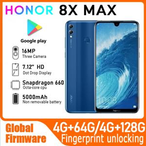 HONOR 8X MAX 스마트폰 글로벌 펌웨어 7.12인치 메인 카메라16MP 5000mAh 배터리 CPU Snapdragon 660 카드 중고 전화기