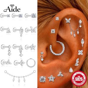 보좌관 925 스털링 실버 1PC 미니 Moissanite 네 발톱 스크류 스터드 귀걸이 캐주얼 디자인 DIY INS 귀 스터드 레이디 쥬얼리에 대한