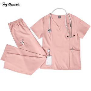 병원 유니폼 의료용 스크럽 세트 통기성 속건 간호복 유니폼 남녀 작업복 의사 간호사 작업복