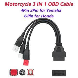 3 IN 1 Yamaha 3pin 4pin 및 Honda 6pin Obd2 16PIN 오토바이 진단 커넥터 케이블 어댑터 Obd 2 모터 연장 케이블