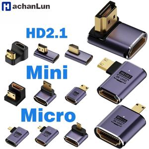 HDMI 호환 케이블 어댑터 미니 마이크로 HDMI to HDMI 2.1 컨버터 48Gbps 4K120Hz 8K60Hz HDTV 프로젝터 PS5 PS4 노트북 PC용