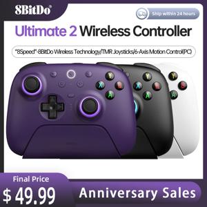 8BitDo Ultimate 2 무선 게임 컨트롤러 (PC & 안드로이드용, TMR 조이스틱, 전환 가능한 트리거, 모션 컨트롤, 8단계 속도 조절 기능 탑재)