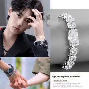 아이스 블링 니 아이치 청 같은 스타일 풀 다이아몬드 지르콘 슈퍼 샤이니 락 캔디 팔찌 힙합 니치 스타일리쉬 스파클링