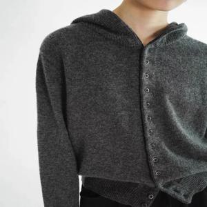 2025 가을/겨울 신상 후드 가디건 여성 100% 순 캐시미어 스웨터, 유럽풍 두꺼운 후드 가을 니트 자켓