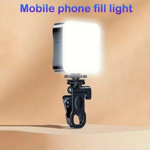 미니 필 라이트 충전식 모바일폰 컴퓨터 카메라 셀카 라이트 사진 촬영 180도 회전 클립온 LED 라이트