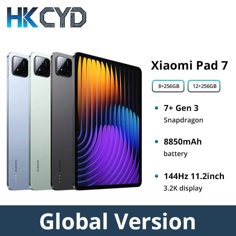 샤오미 패드 7 글로벌 버전 미 태블릿 스냅드래곤 7+ Gen 3 11.2인치 3.2K 144Hz 디스플레이 아드레노 GPU 45W 터보 충전 8850mAh