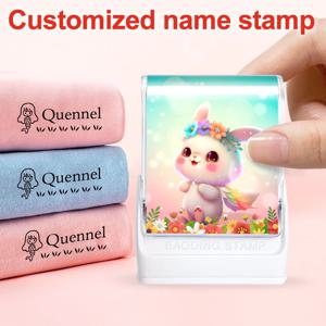 학교용 개인 맞춤 이름 도장 - 맞춤형 방수 도장, 휴대 가능하고 내구성 있는, 색이 바래지 않는 잉크, 어린이 용품 및 선물용