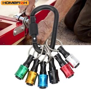 6개 색상 키체인 퀵 체인지 연장봉 1/4 육각 핸들 체인지오버 로드 스크루드라이버 퀵 릴리즈 슬리브 툴 세트