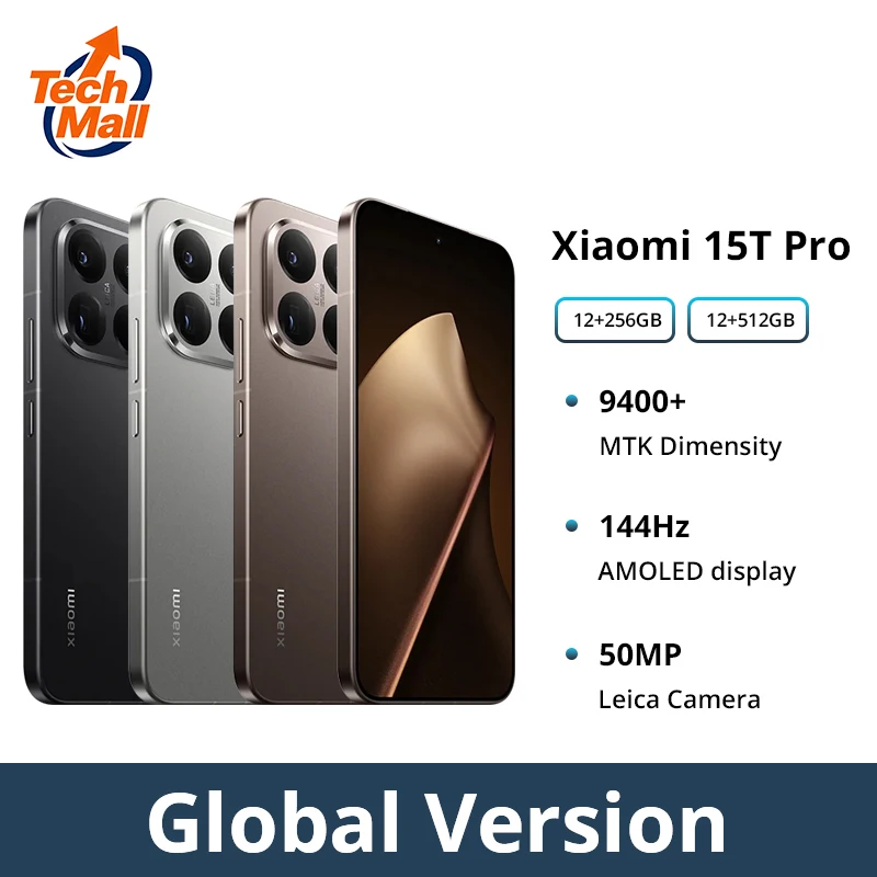 【샤오미】글로벌 버전 샤오미 15T 프로 미디어텍 디멘시티 9400+ 프로세서 스마트폰 6.83인치 144Hz 눈 보호 디스플레이 50MP 라이카