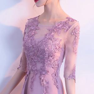 2026 가을 신상 합창복 여성용 브이넥 슬림 긴팔 우아한 롱 스타일 연례 회의 진행자 드레스 우아한 라이트 드레스